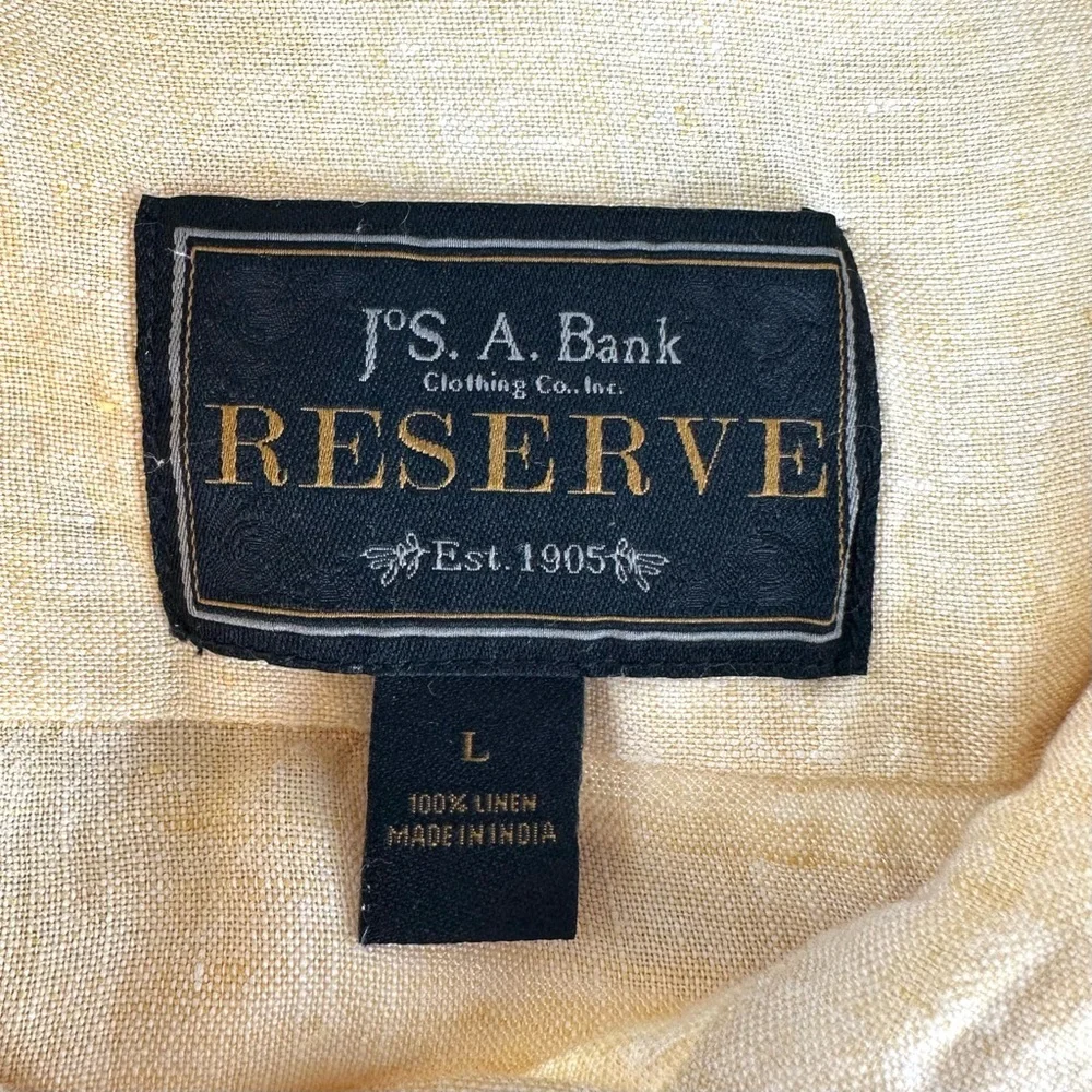 Jos A Bank Reserve Long Sleeve Linen Button Down Shirt